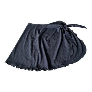 Sarong Black Skirt with Tie Accent